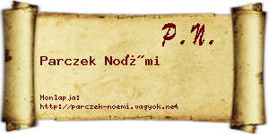 Parczek Noémi névjegykártya